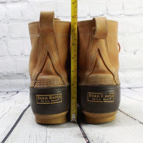 LL Bean 8'' Brown Leather Thinsulate Waterproof Lace Up Duck Boots M 9 L 11 - Picture 7 of 9